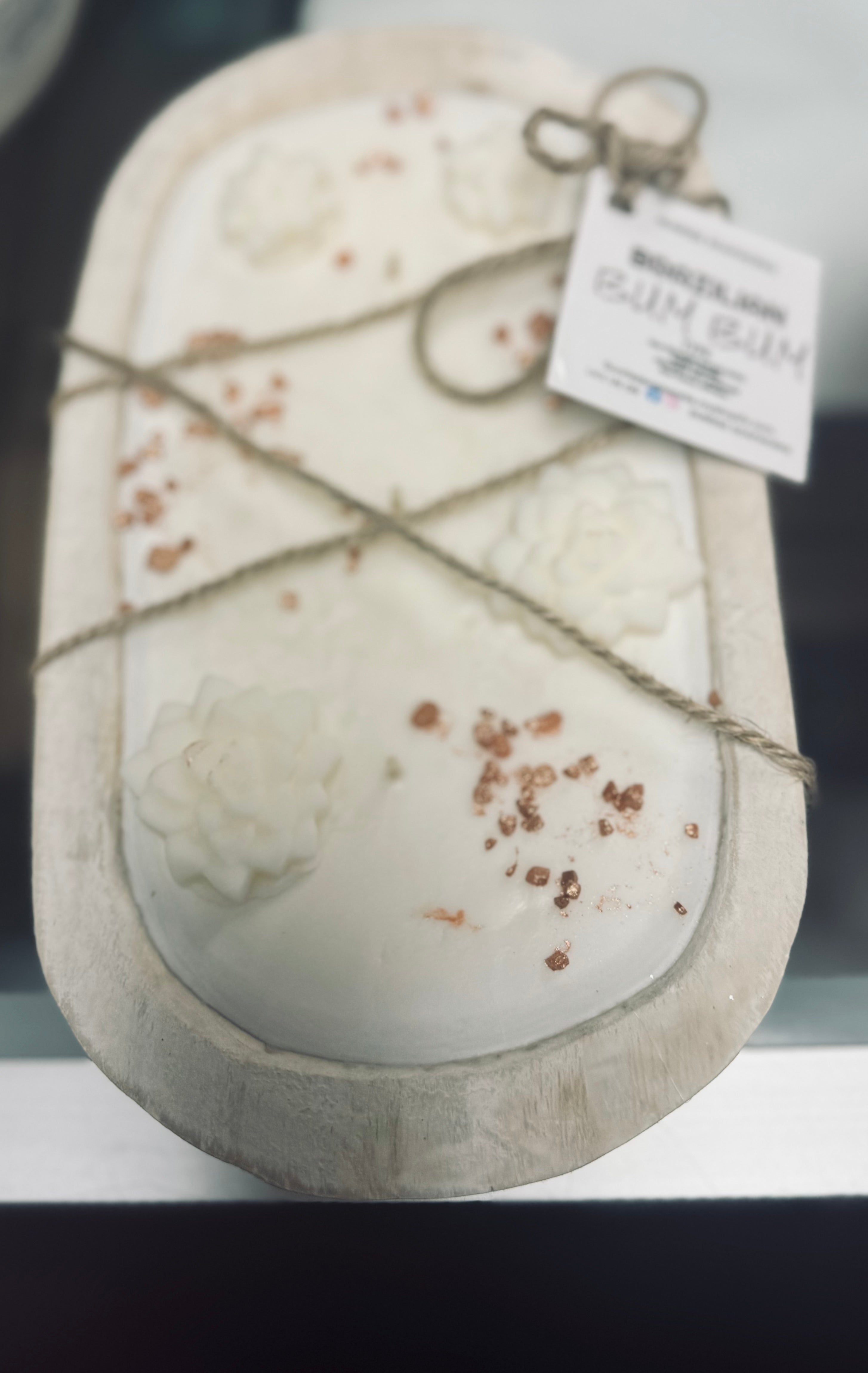 Beachy Boho  candle.  Dough Bowl Candle