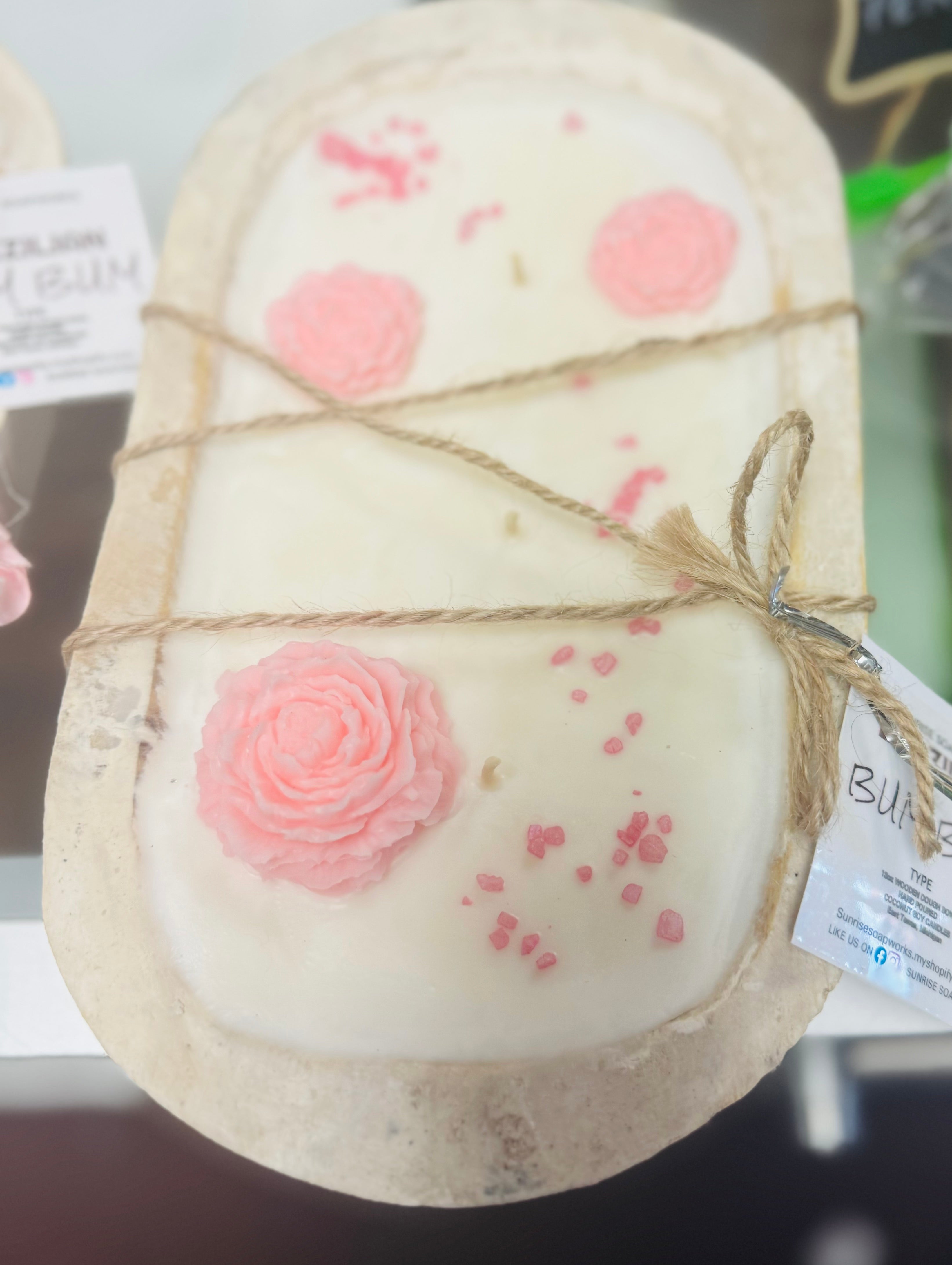 Beachy Boho  candle.  Dough Bowl Candle